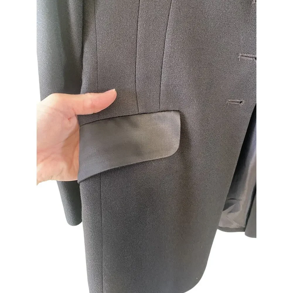 VINTAGE Pendleton Blazer Womens Size 4 100% Wool Black Classic Office Capsule - Picture 6 of 10